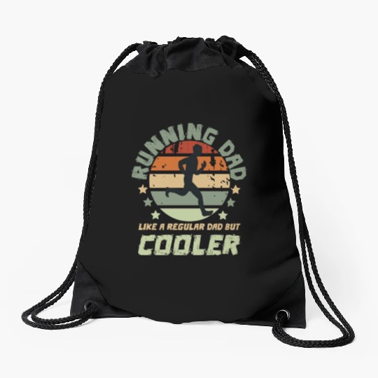 Funny Running Dad Like A Regular Dad Drawstring Bags