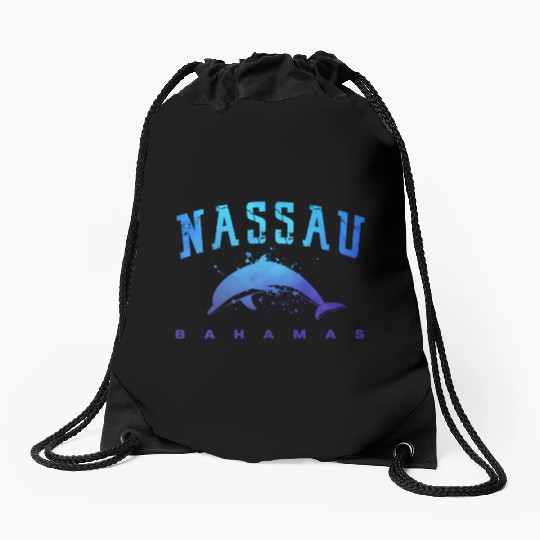 sau Bahamas Beach Snorkel Scuba Diving Dolphin Drawstring Bags
