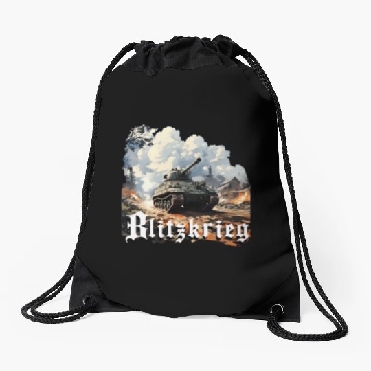 World War 2 Blitzkrieg Drawstring Bags