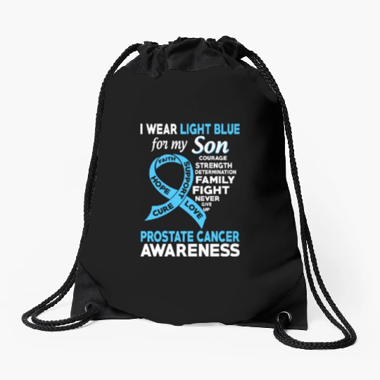I Wear Light Blue For My Son Prostate Cancer Drawstring Bags