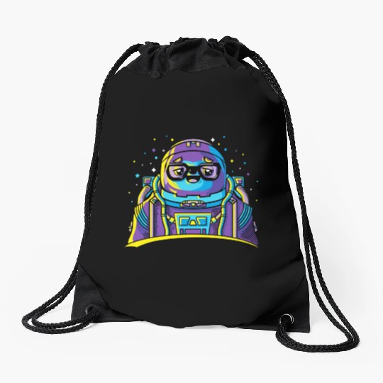Astro Sloth Drawstring Bags