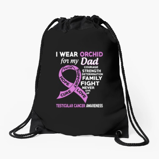 I Wear Orchid For My Dad Testicular Cancer Drawstring Bags