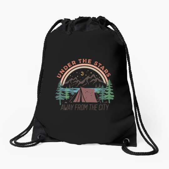Camping Gifts Happy Camper Campsite Scout Lovers Drawstring Bags