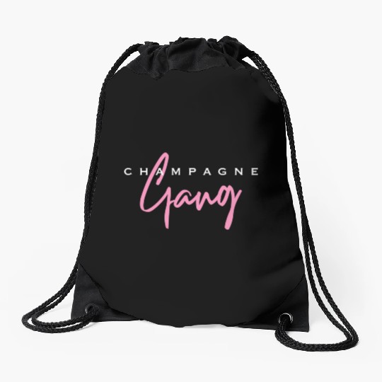 Champagne Gang Drawstring Bags