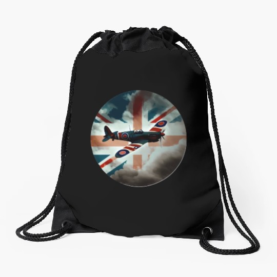 Spitfire Airplane Fighter Plane England UK Drawstring Bags