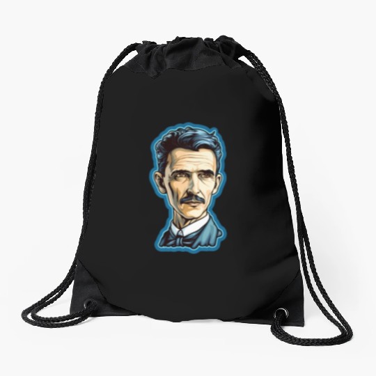 Nikola Tesla Physics Nerd Geek Drawstring Bags