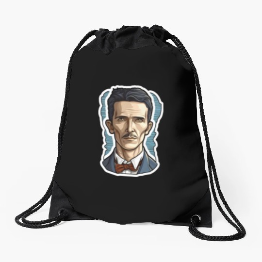 Nikola Tesla Physics Nerd Geek Drawstring Bags