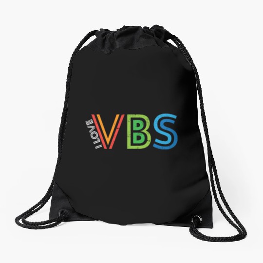 I Love VBS Vacation Bible School Crew Church Drawstring Bags