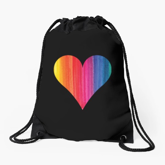 Rainbow Heart Lgbtq Gay Gay Drawstring Bags