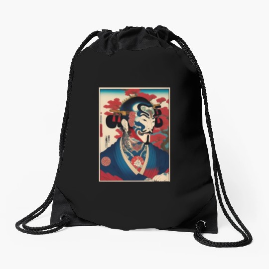 Yakuza Warriors of the Edo Night Drawstring Bags