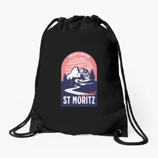 Saint Moritz Switzerland Valais Drawstring Bags