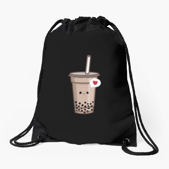 Kawaii Bubble Tea Love Boba Tea Drawstring Bags