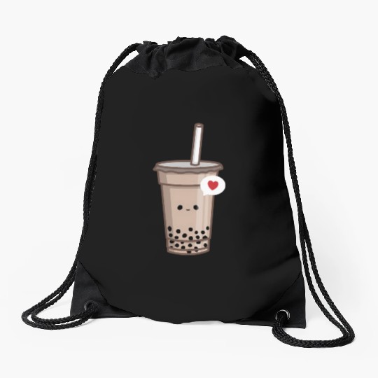 Kawaii Bubble Tea Love Boba Tea Drawstring Bags