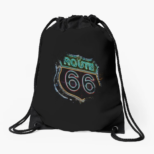 Route 66 Drawstring Bags