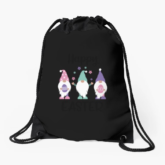 Happy Easter 2020 Gnome Egg Hunt Drawstring Bags