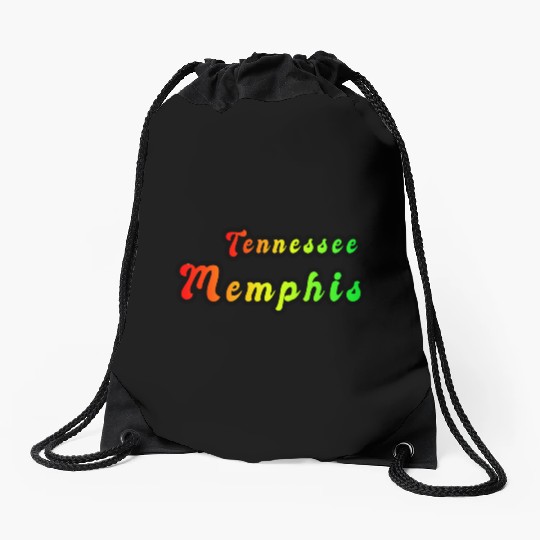Memphis Tennessee rainbow design Drawstring Bags