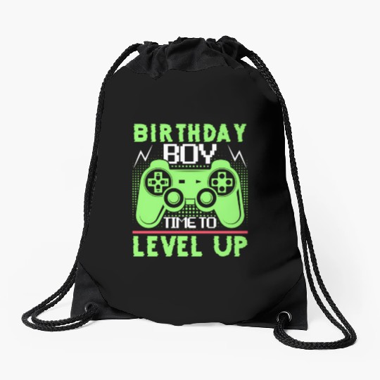 Timet O Level Up Gaming Quotes Drawstring Bags