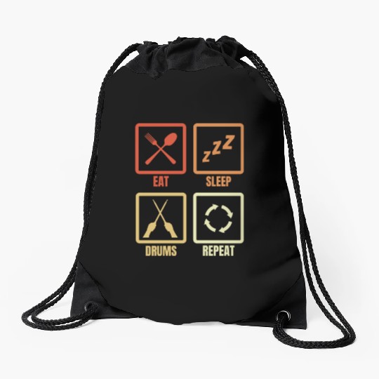 Drummer Daily Routine Drawstring Bags