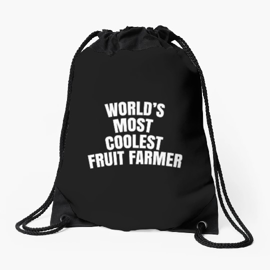 World s Most Coolest Fruit Farmer Drawstring Bags