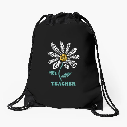 Life-is Good Teacher Humor Courage Openness Drawstring Bags