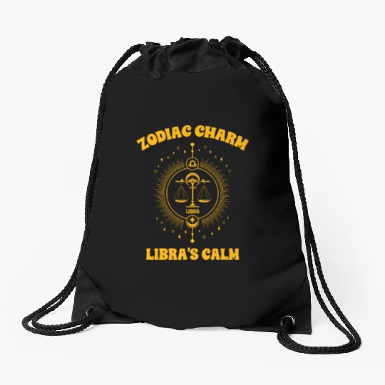 Libra Sign Design Drawstring Bags