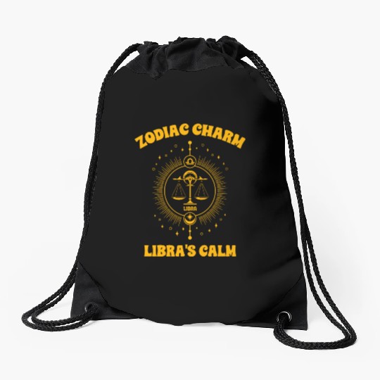 Libra Sign Design Drawstring Bags