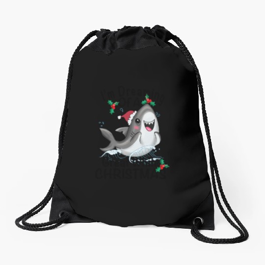 Great White Christmas Drawstring Bags