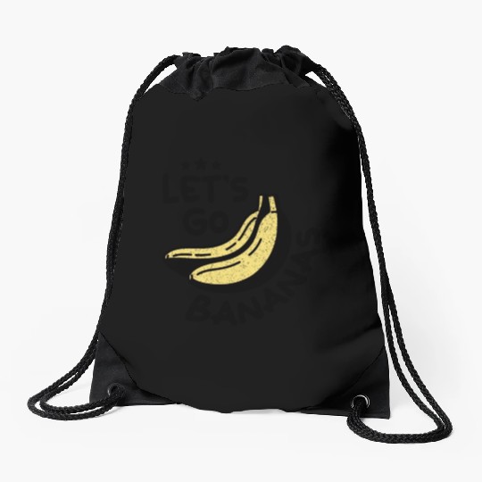 Vintage Funny Banana Let Us Go Love Banana Drawstring Bags