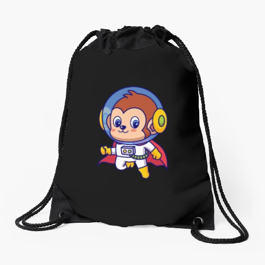 Superhero Monkey Astronaut Drawstring Bags