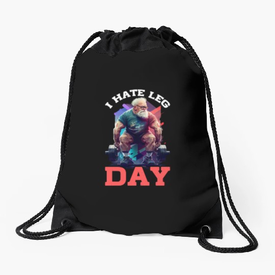 I Hate Leg Day 19 Drawstring Bags