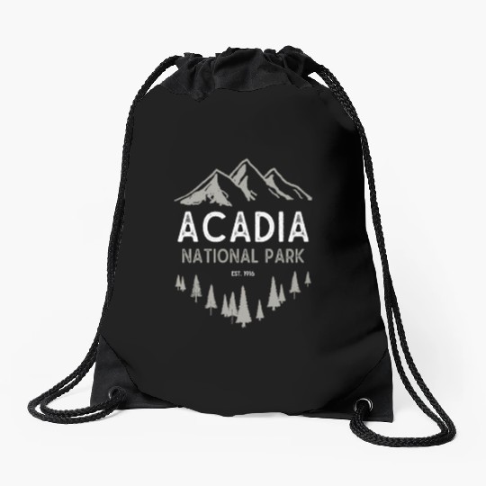 Acadia National Park Est 1916 Maine Drawstring Bags