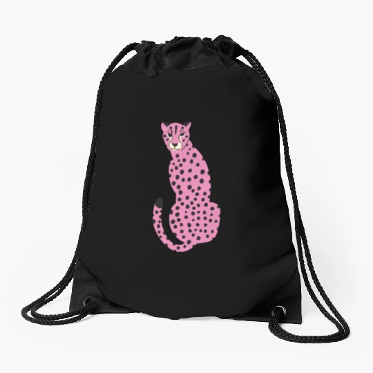 Pink Cheetah Drawstring Bags