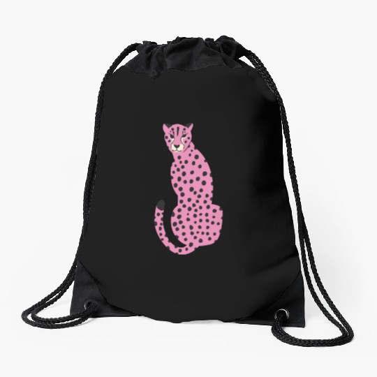 Pink Cheetah Drawstring Bags