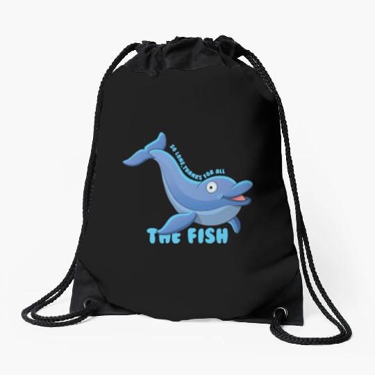 Thankful Dolphin Drawstring Bags