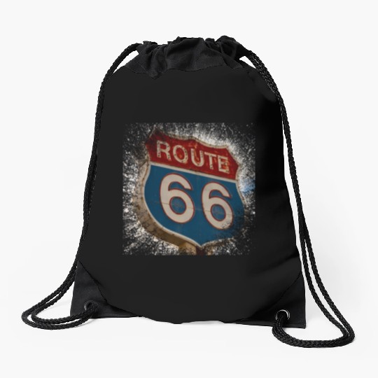 Route 66 Drawstring Bags