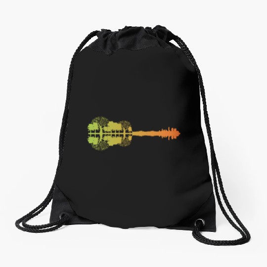 Guitarist Guitar Landscape Drawstring Bags