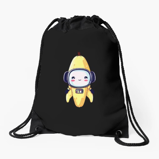 Kawaii Banana - Cyborg, Robot, Astronaut, Drawstring Bags