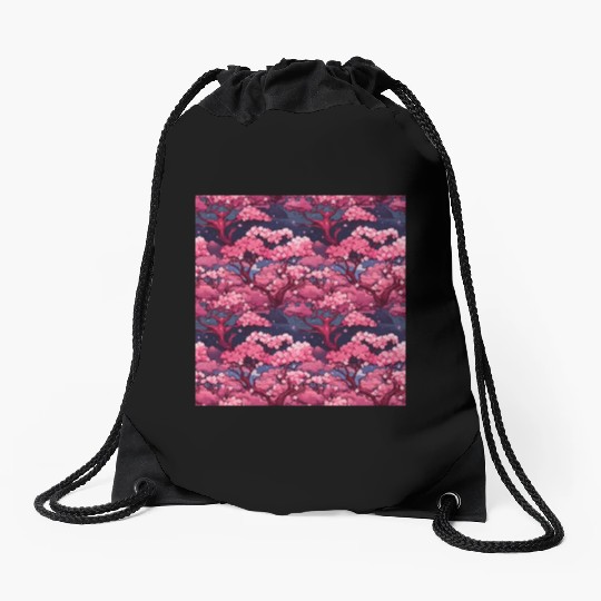 Anime Euphoria: Fantasy Cherry Blossom Dreamscape Drawstring Bags
