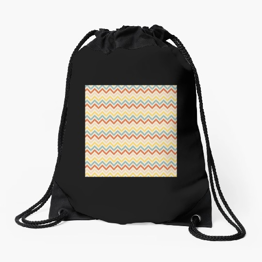 Retro Colorful Chevron Pattern Drawstring Bags
