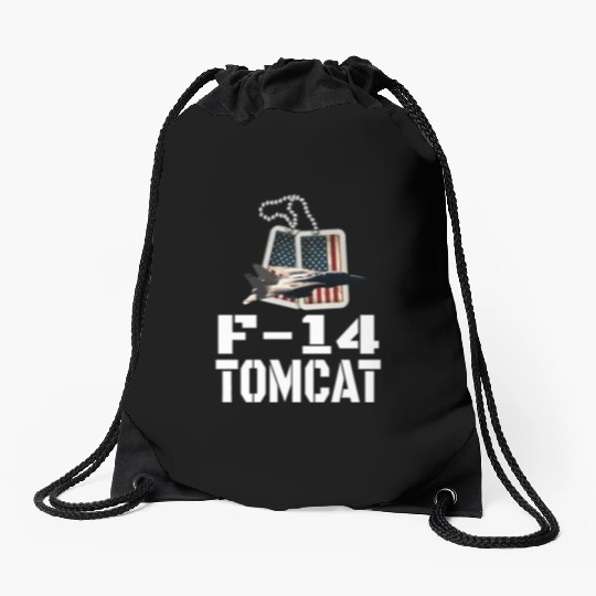 F 14 Tomcat US Flag Drawstring Bags
