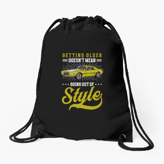 Classic Car Classic Old School Old Drawstring Bags