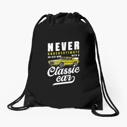 Classic Car Classic Old School Drawstring Bags