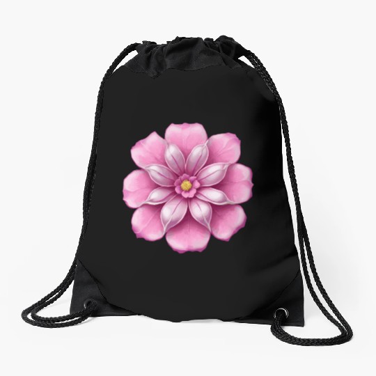 Pink cherry blossom flower Drawstring Bags