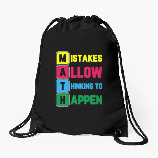 Im Math Teacher Love Math Mistakes Allow Thinking Drawstring Bags