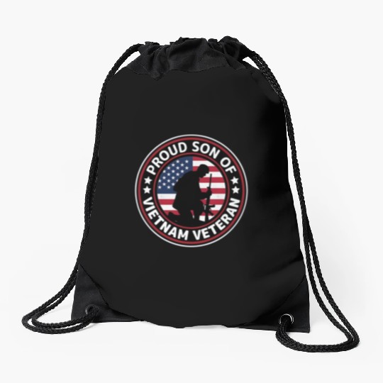 Proud son of Vietnam veteran Drawstring Bags