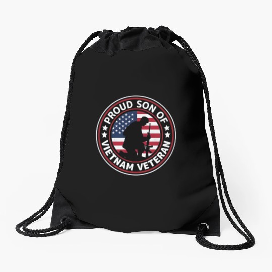 Proud son of Vietnam veteran Drawstring Bags