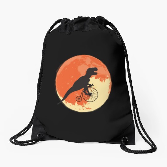 T Rex On The Road Trip Through The World Drawstring Bags
