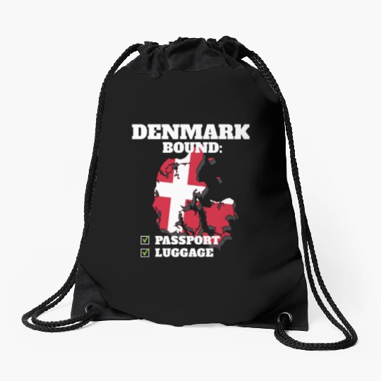 Denmark Bound Country Travel Dane Flag Vacation Drawstring Bags