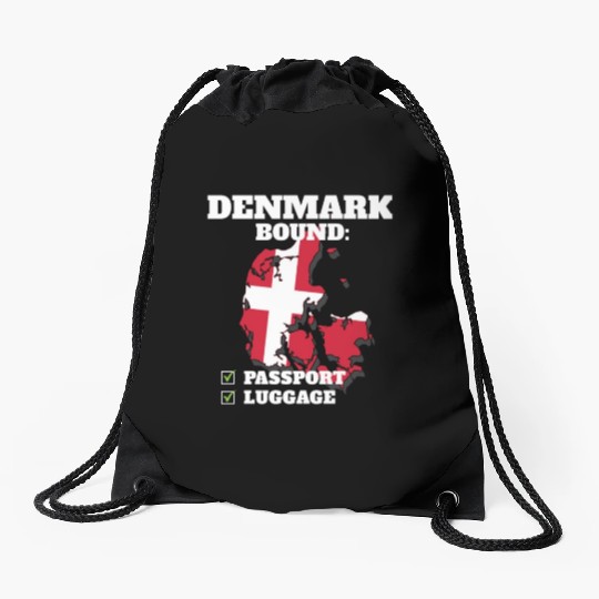 Denmark Bound Country Travel Dane Flag Vacation Drawstring Bags