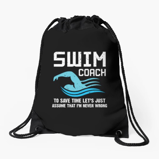 Swim Teacher Swimming Coach Drawstring Bags